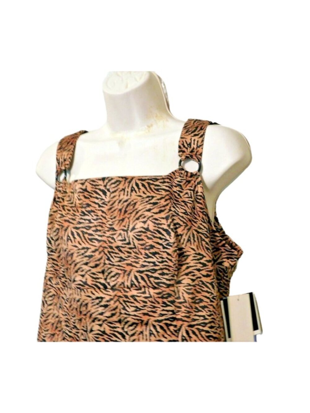 Sag Harbor Animal Print Shell Sleeveless Misses 14 Brown Black NEW - Picture 2 of 6